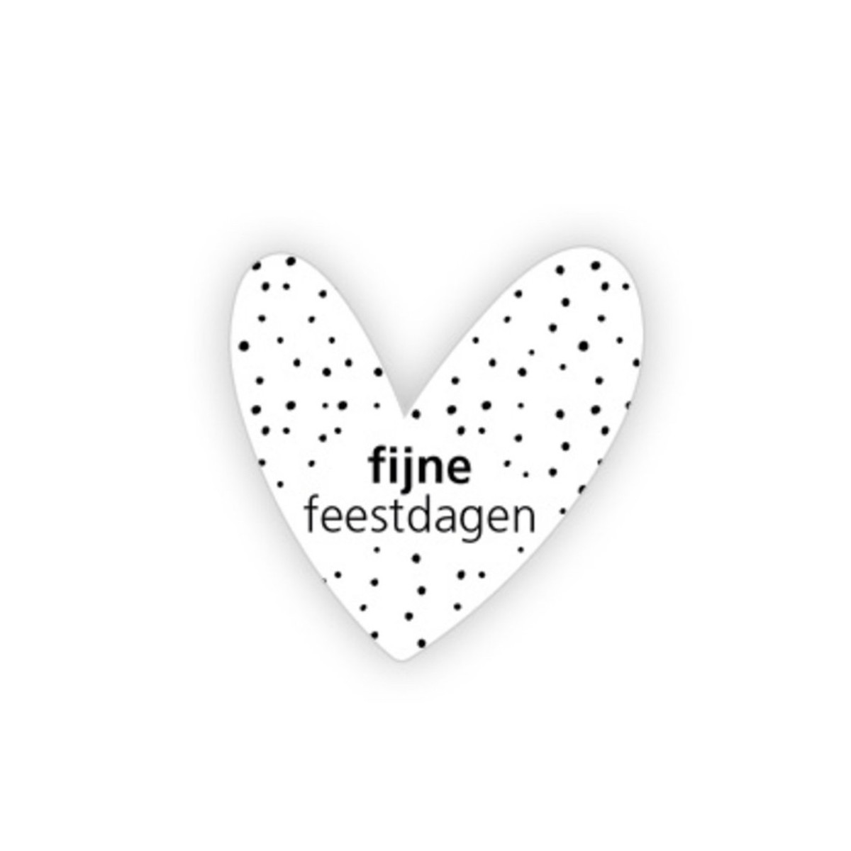 sticker hart feestdagen wit