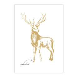 kaart hert goudfolie kerst