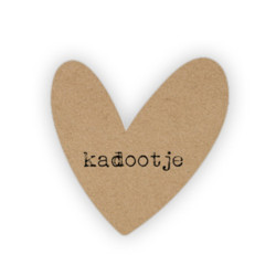 Sticker kraft hart kadootje