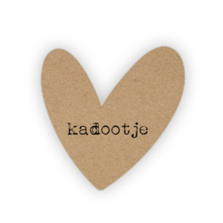 Sticker kraft hart kadootje