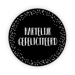 sticker hartelijk gefeliciteerd
