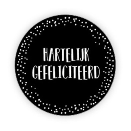 sticker hartelijk gefeliciteerd