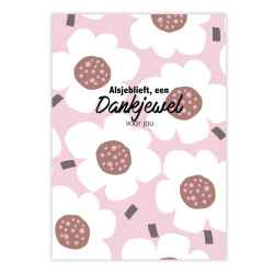 kaart alsjeblieft dankjewel bloemen