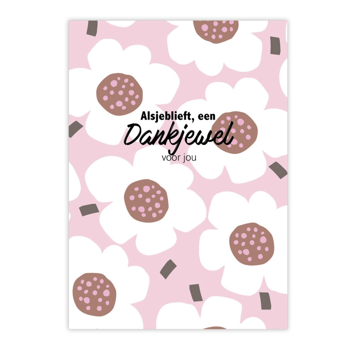kaart alsjeblieft dankjewel bloemen