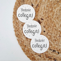 kadolabel rond bedankt collega