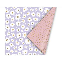 kadopapier lila bloemetjes