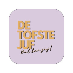 sticker vierkant lila juf