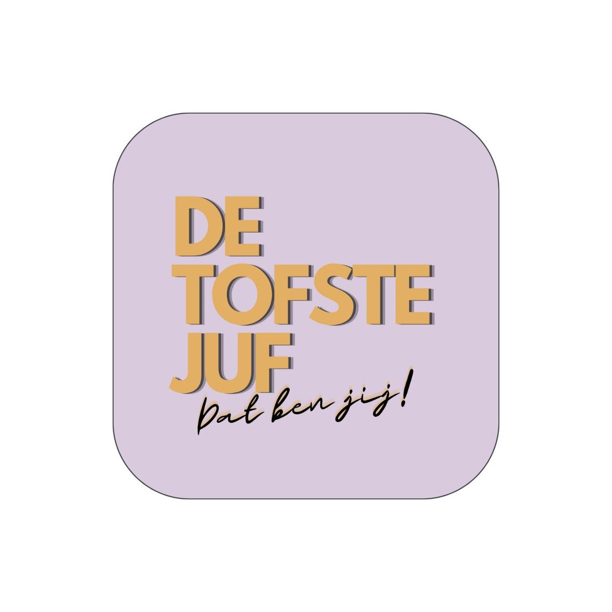 sticker vierkant lila juf