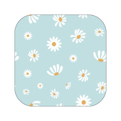 sticker vierkant blauw bloemetjes