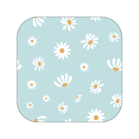 sticker vierkant blauw bloemetjes