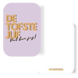 Minikaartje - de tofste juf dat ben jij ! Lila/oker