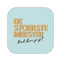 sticker vierkant meester blauw