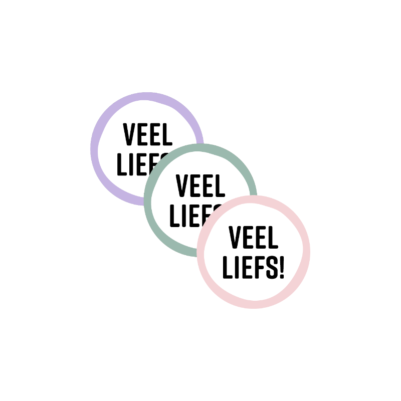 stickermix veel liefs pastel