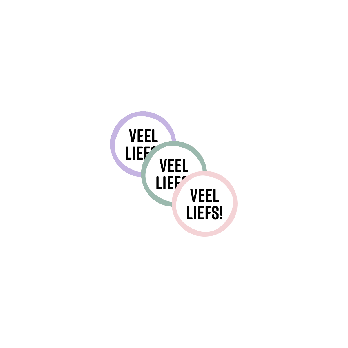 stickermix veel liefs pastel