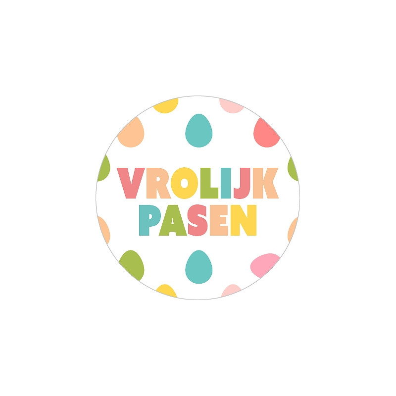 sticker vrolijk pasen kleur