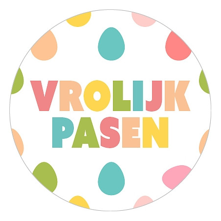 sticker vrolijk pasen kleur