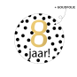sticker stippen 8 jaar goud