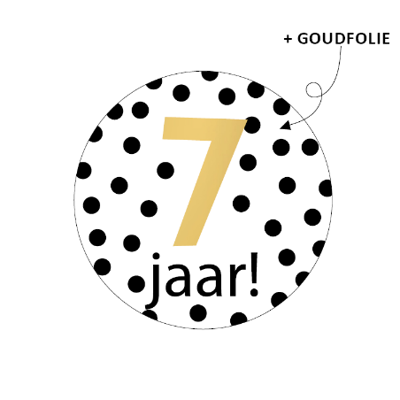 sticker stippen 7 jaar goud