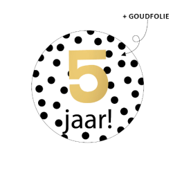 sticker stippen 5 jaar goud