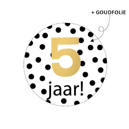 sticker stippen 5 jaar goud