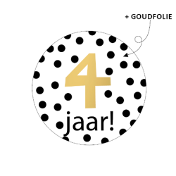 sticker stippen 4 jaar goud