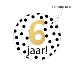 sticker stippen 6 jaar goud