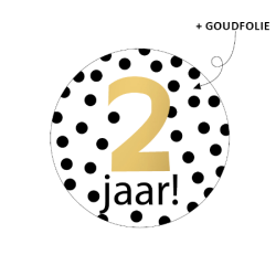 sticker stippen 2 jaar goud