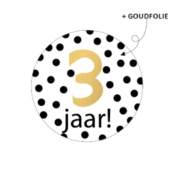 sticker stippen 3 jaar goud