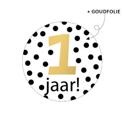 sticker stippen 1 jaar goud