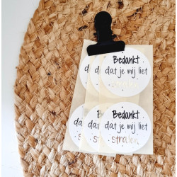 sticker bedankt stralen