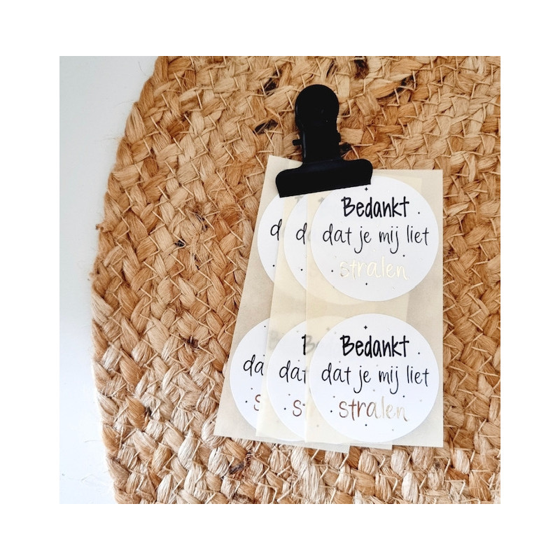 sticker bedankt stralen