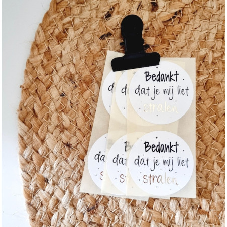 sticker bedankt stralen