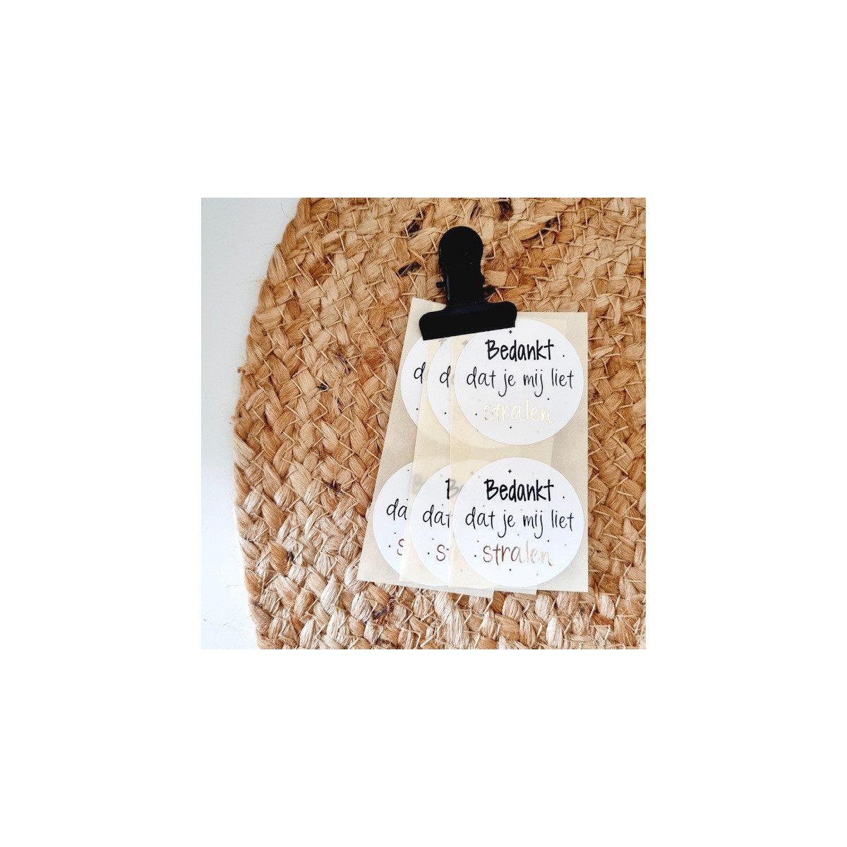 sticker bedankt stralen