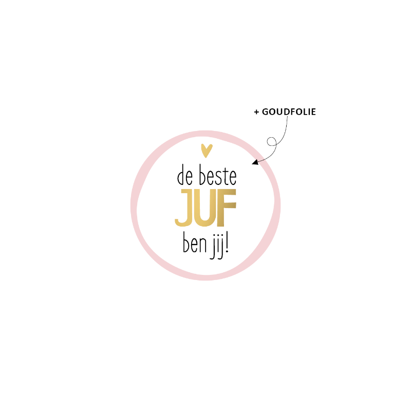 sticker beste juf ben jij roze