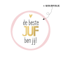 sticker beste juf ben jij roze