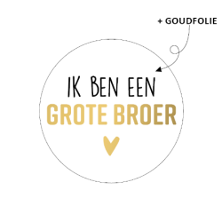 sticker broer goud