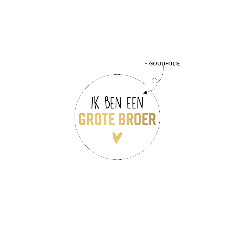 sticker broer goud