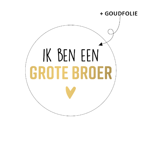 sticker broer goud