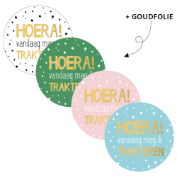 sticker vandaag mag ik trakteren kleurtjes