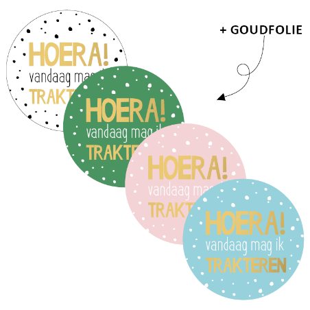 sticker vandaag mag ik trakteren kleurtjes