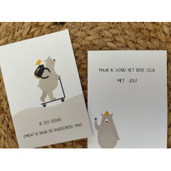 traktatie kaart gedag basisschool beer