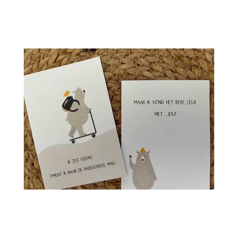 traktatie kaart gedag basisschool beer