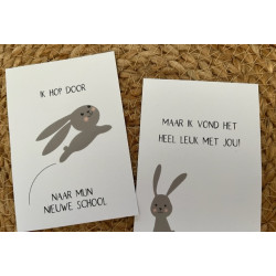 traktatie kaartje hop nieuwe school