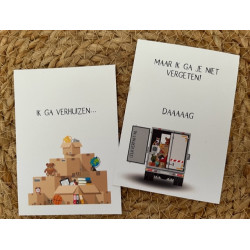 traktatie kaart ik ga verhuizen verhuisdozen