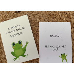 traktatie kaart spring basisschool kikker