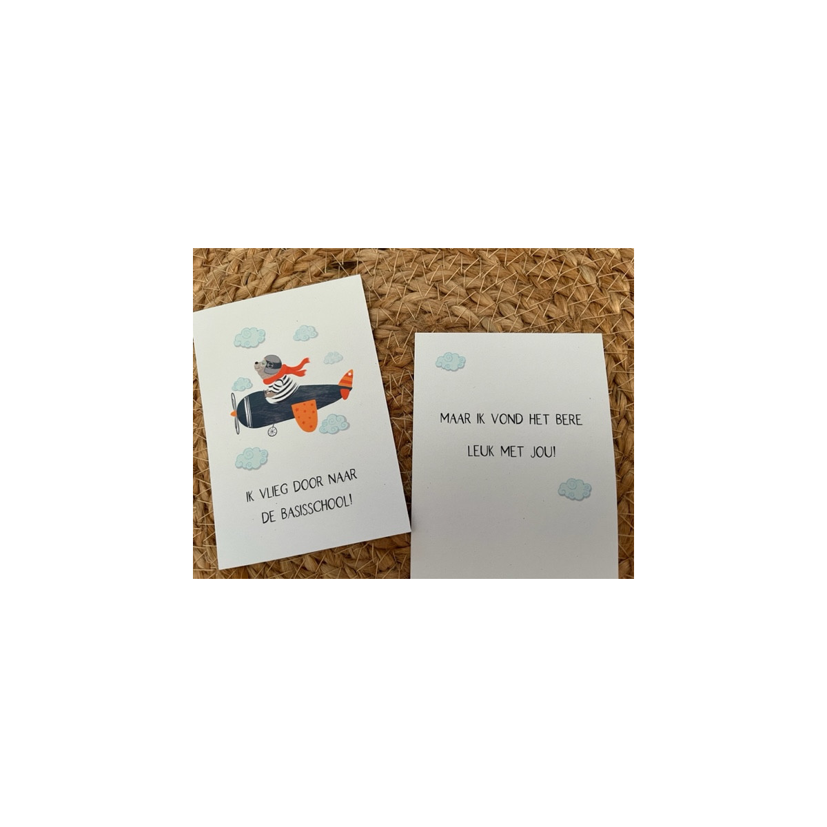 traktatie kaart vlieg basisschool vliegtuig