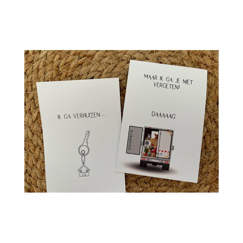 traktatie kaart ik ga verhuizen sleutel
