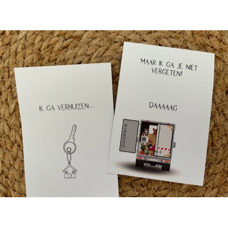 traktatie kaart ik ga verhuizen sleutel