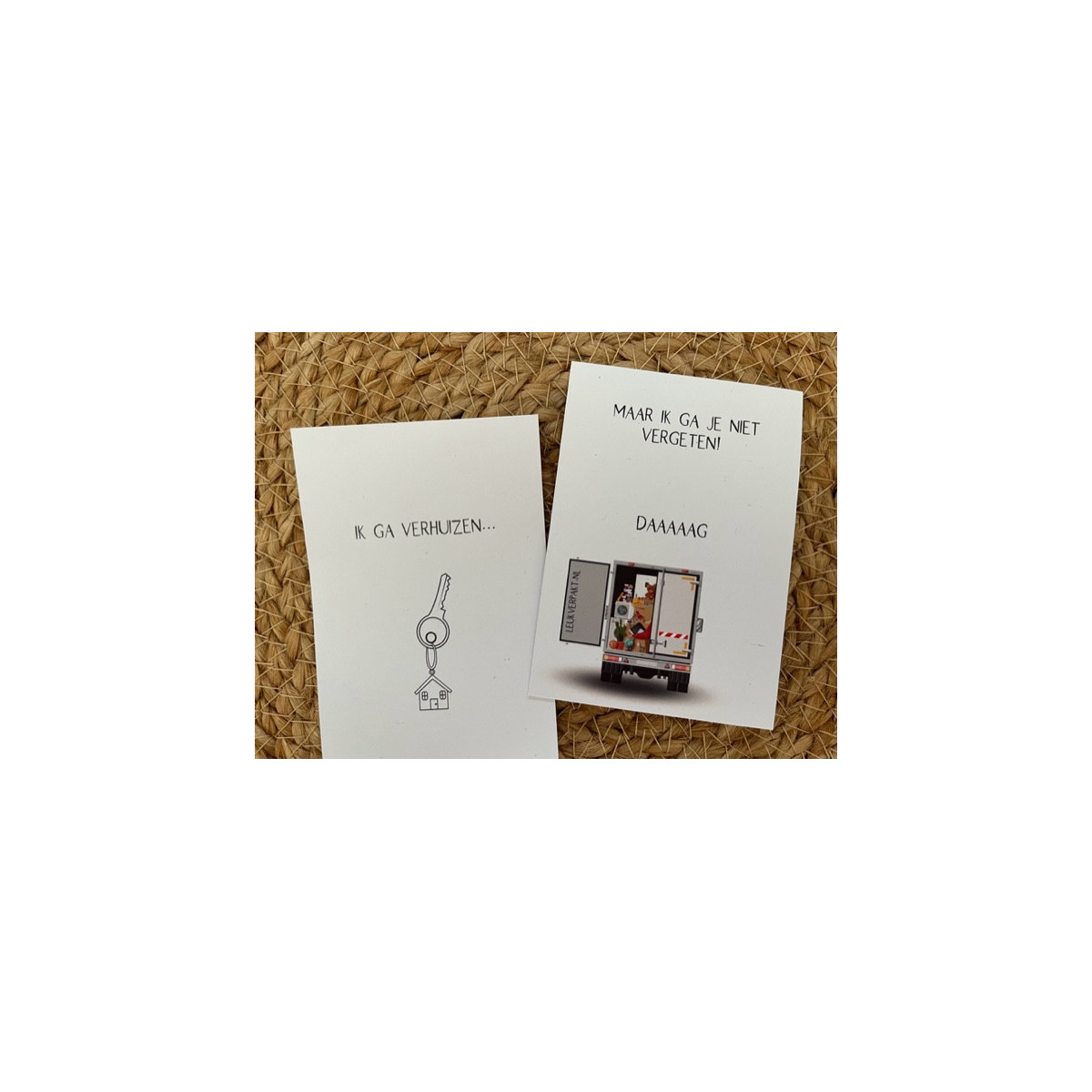traktatie kaart ik ga verhuizen sleutel