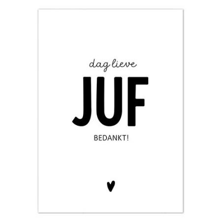 kaart dag lieve juf bedankt